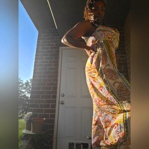 Elegant Multicolor Paisley Maxi Dress